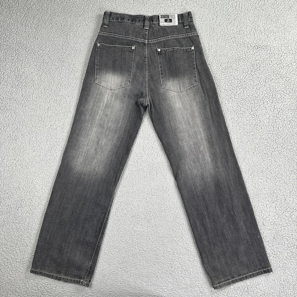 VTG Y2K Southpole Baggy Wide Leg Jeans Youth Boys Size 20 Blue Spellout Logo